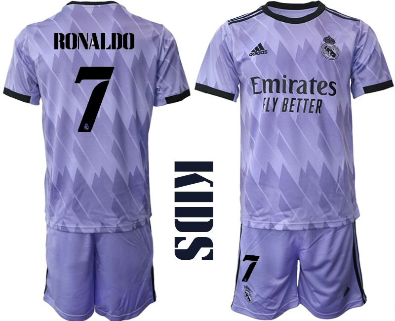 Youth 2022-2023 Club Real Madrid away purple #7 Soccer Jersey